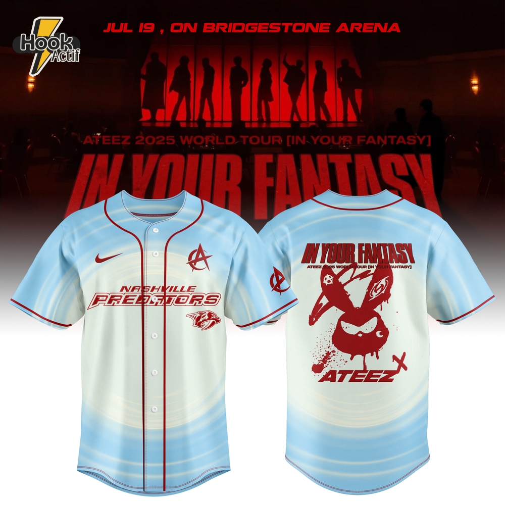 Nashville Predators x Ateez 2025 World Tour In Your Fantasy Premium Jersey Nashville Predators x Ateez 2025 World Tour In Your Fantasy Premium Jersey
