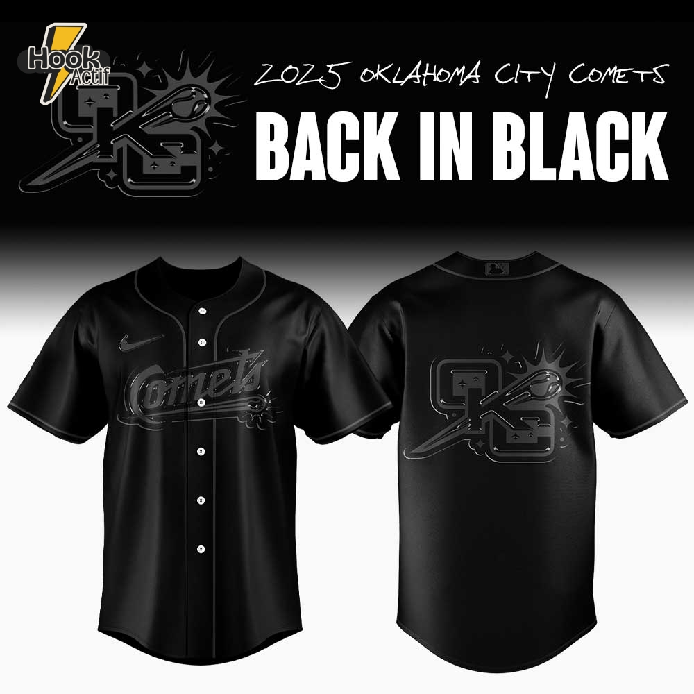 Oklahoma City Comets Back in Black Premium Baseball Jersey Oklahoma City Comets Back in Black Premium Baseball Jersey