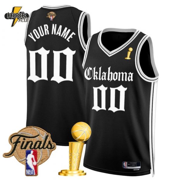 Oklahoma City Thunder 2025 Champions 'Gothic Storm Edition' Special Edition Black Basketball Jersey