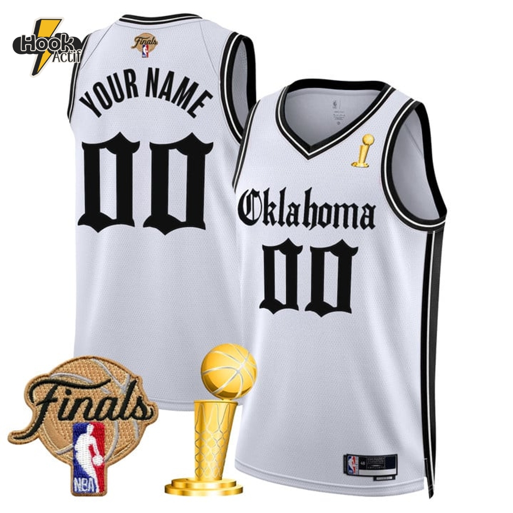 Oklahoma City Thunder 2025 Champions 'Gothic Storm Edition' Special Edition White Basketball Jersey Oklahoma City Thunder 2025 Champions 'Gothic Storm Edition' Special Edition White Basketball Jersey