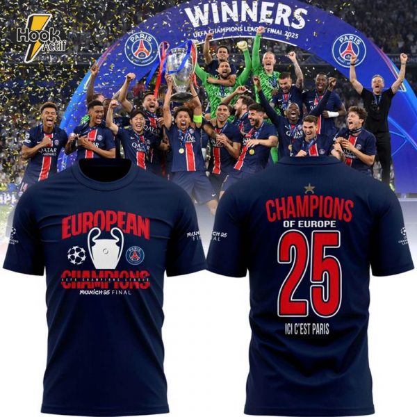 Paris Saint Germain Champions of Europe 2025 Shirt - Limited Edition