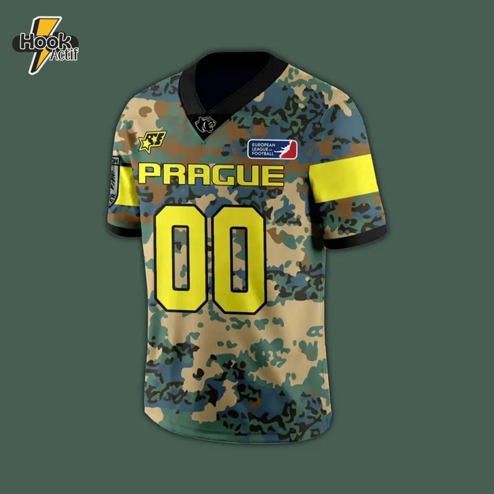 Prague Black Panthers Salute to Service Personalized Football Jersey 2025 Prague Black Panthers Salute to Service Personalized Football Jersey 2025
