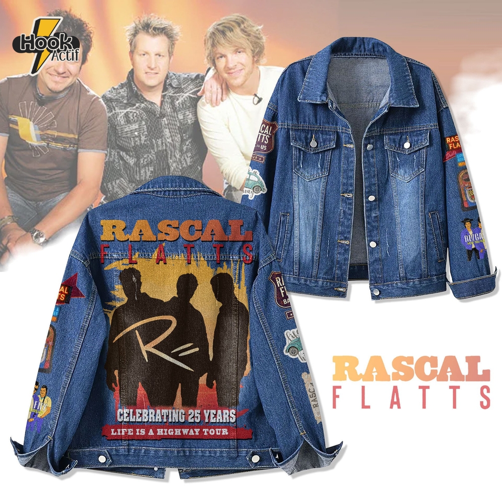 Rascal Flatts Life is Highway Tour 2025 Special Denim Jacket Rascal Flatts Life is Highway Tour 2025 Special Denim Jacket