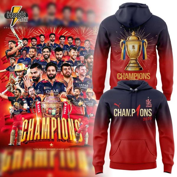 Royal Challengers Bengaluru Tata Indian Premier League Champions 2025 "The Kings of IPL" Hoodie