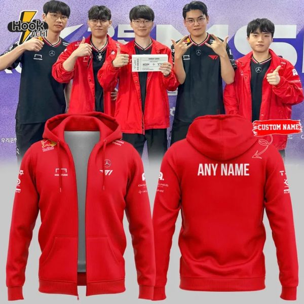 T1 MSI 2025 New Uniform Custom Name Zip Hoodie