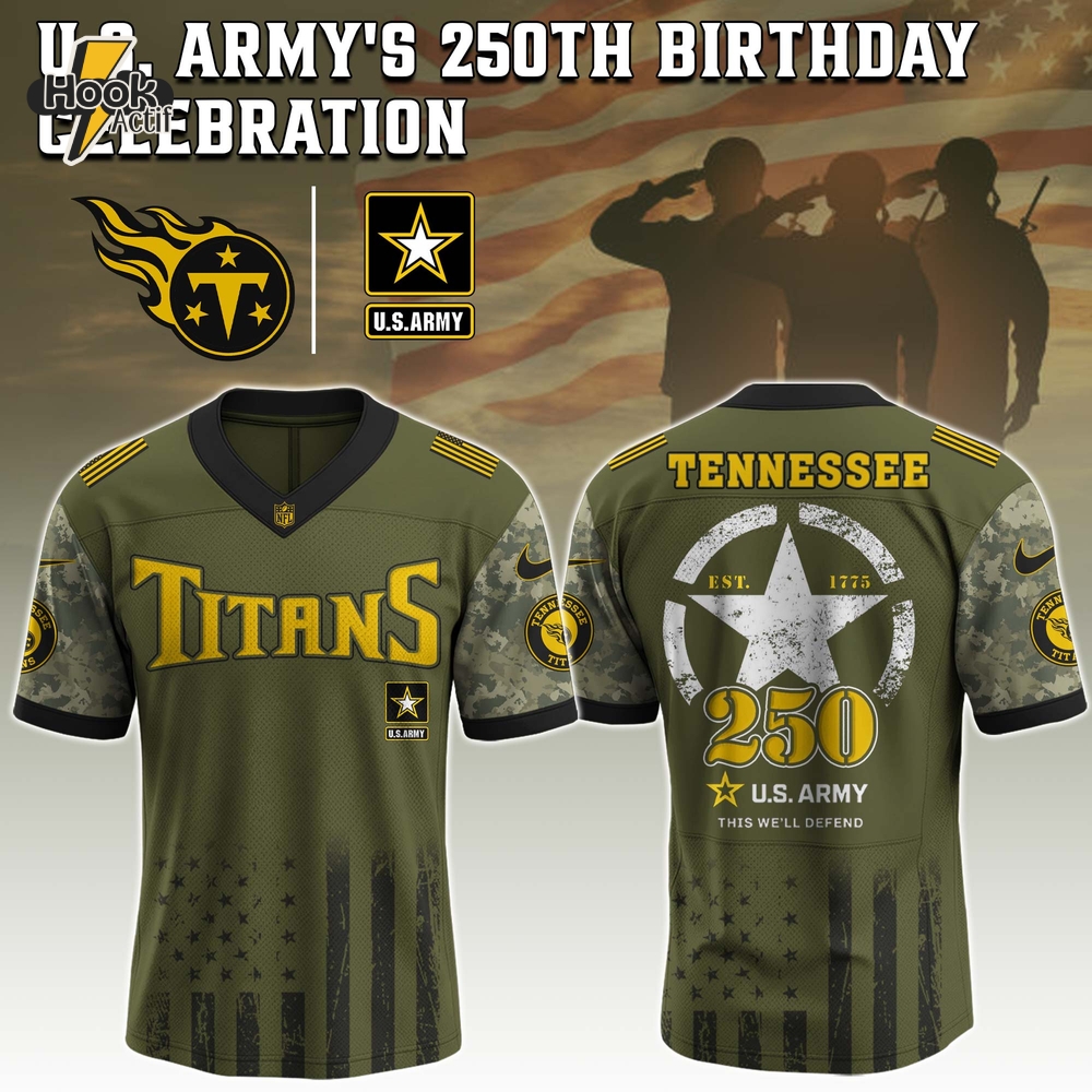 Tennessee Titans NFL x U.S. Army 250th Birthday Celebration Jersey Tennessee Titans NFL x U.S. Army 250th Birthday Celebration Jersey