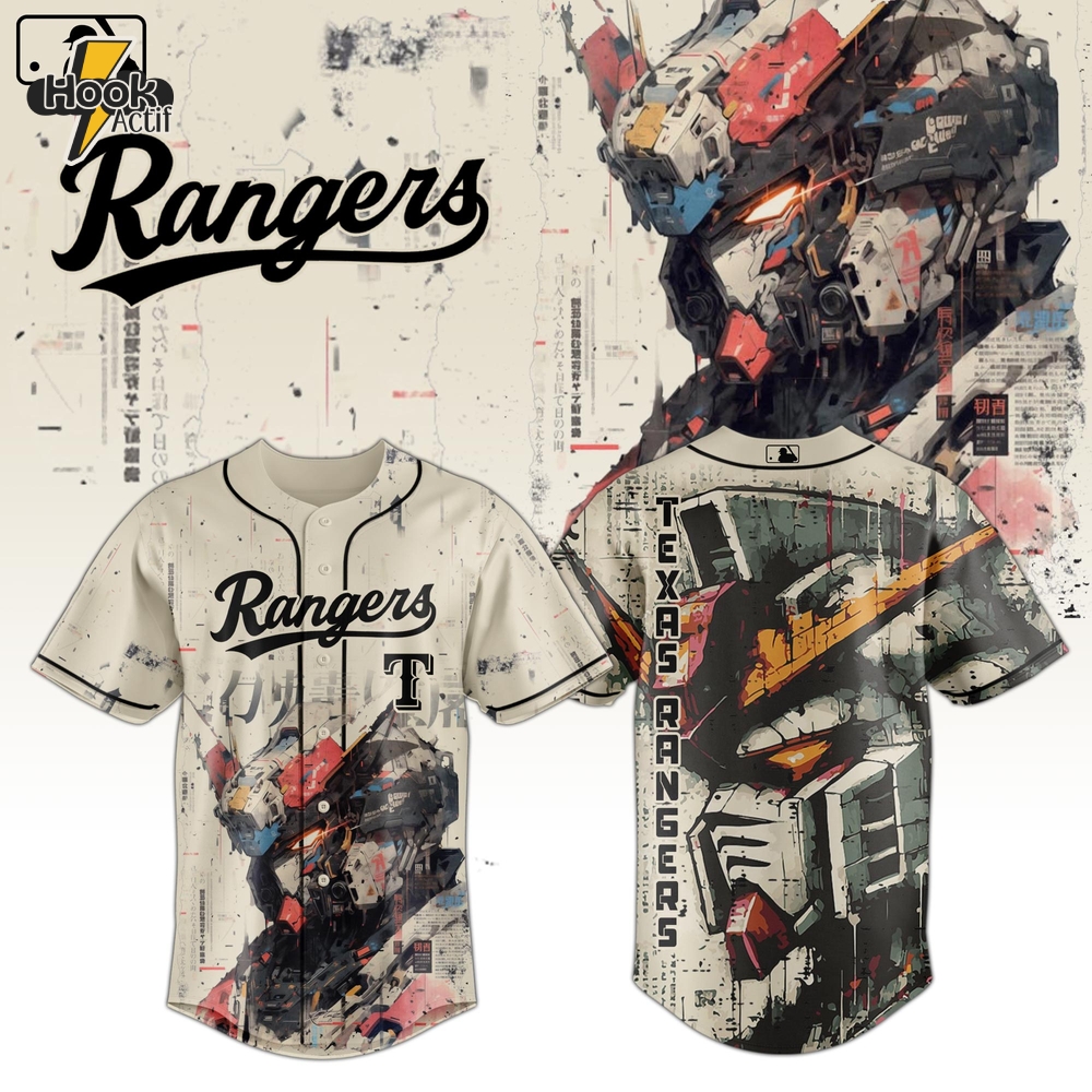Texas Rangers MLB x Gundam Robot 2025 Limited Jersey Texas Rangers MLB x Gundam Robot 2025 Limited Jersey