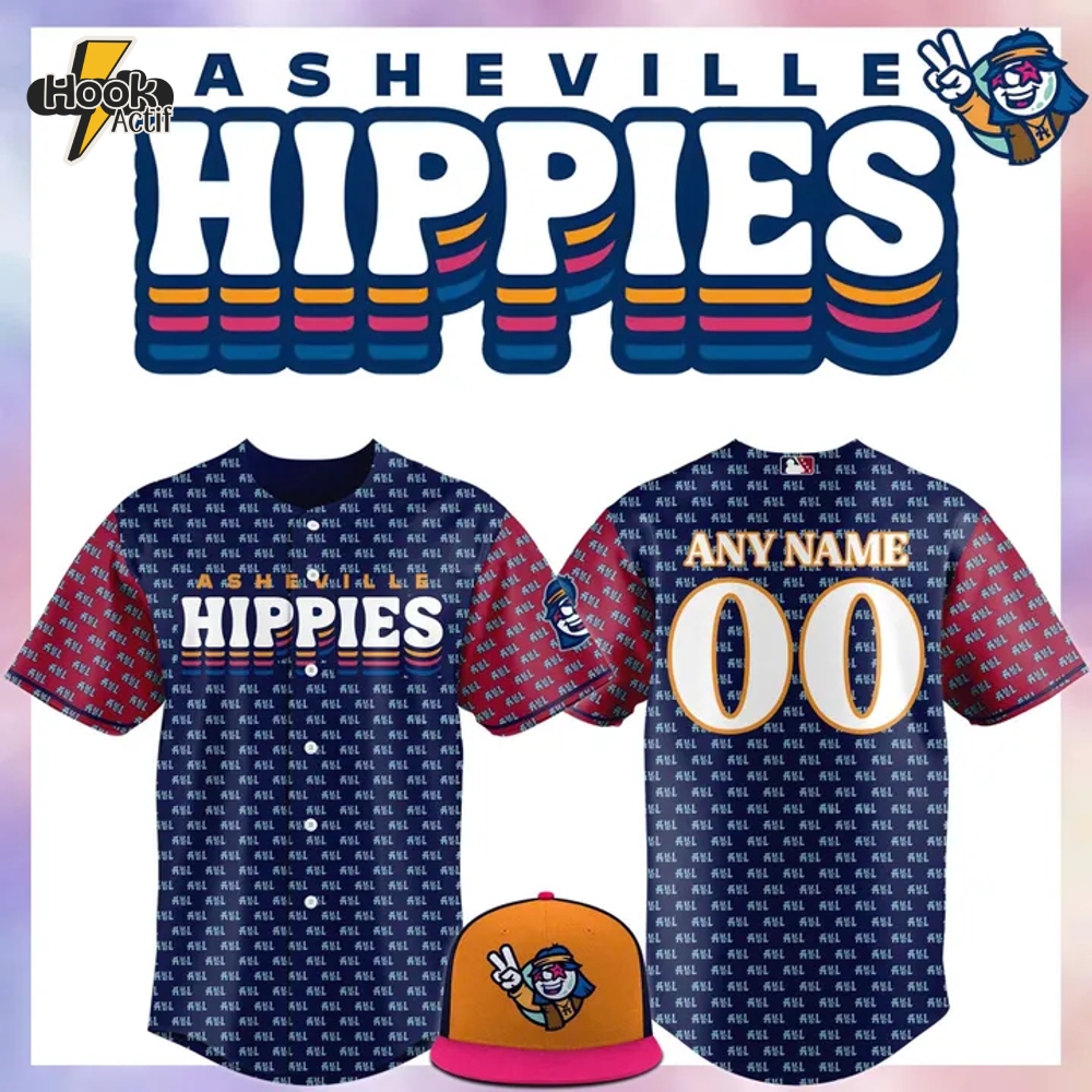 The Asheville Tourists Hippies Personalized Baseball Jersey The Asheville Tourists Hippies Personalized Baseball Jersey