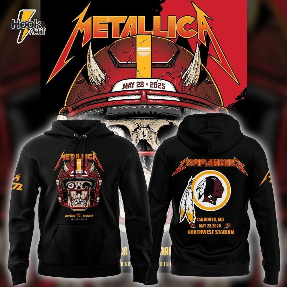 Washington Commanders x Metallica M72 World Tour Maryland Concert Special Hoodie Washington Commanders x Metallica M72 World Tour Maryland Concert Special Hoodie