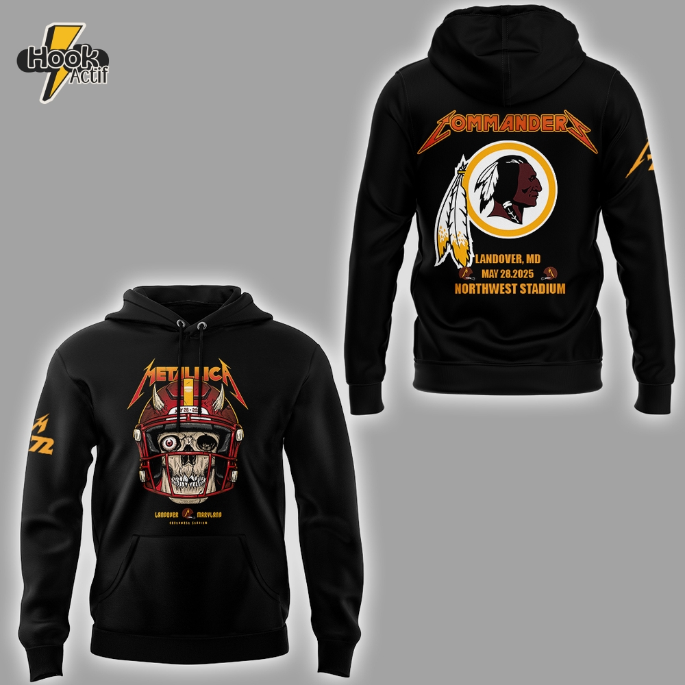 Washington Commanders x Metallica M72 World Tour Maryland Concert Special Hoodie Washington Commanders x Metallica M72 World Tour Maryland Concert Special Hoodie