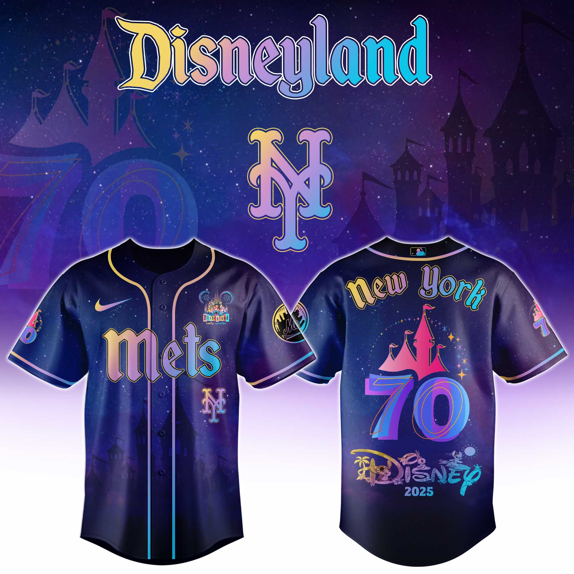 New York Mets x Disneyland 70th Anniversary Special Edition Baseball Jersey New York Mets x Disneyland 70th Anniversary Special Edition Baseball Jersey