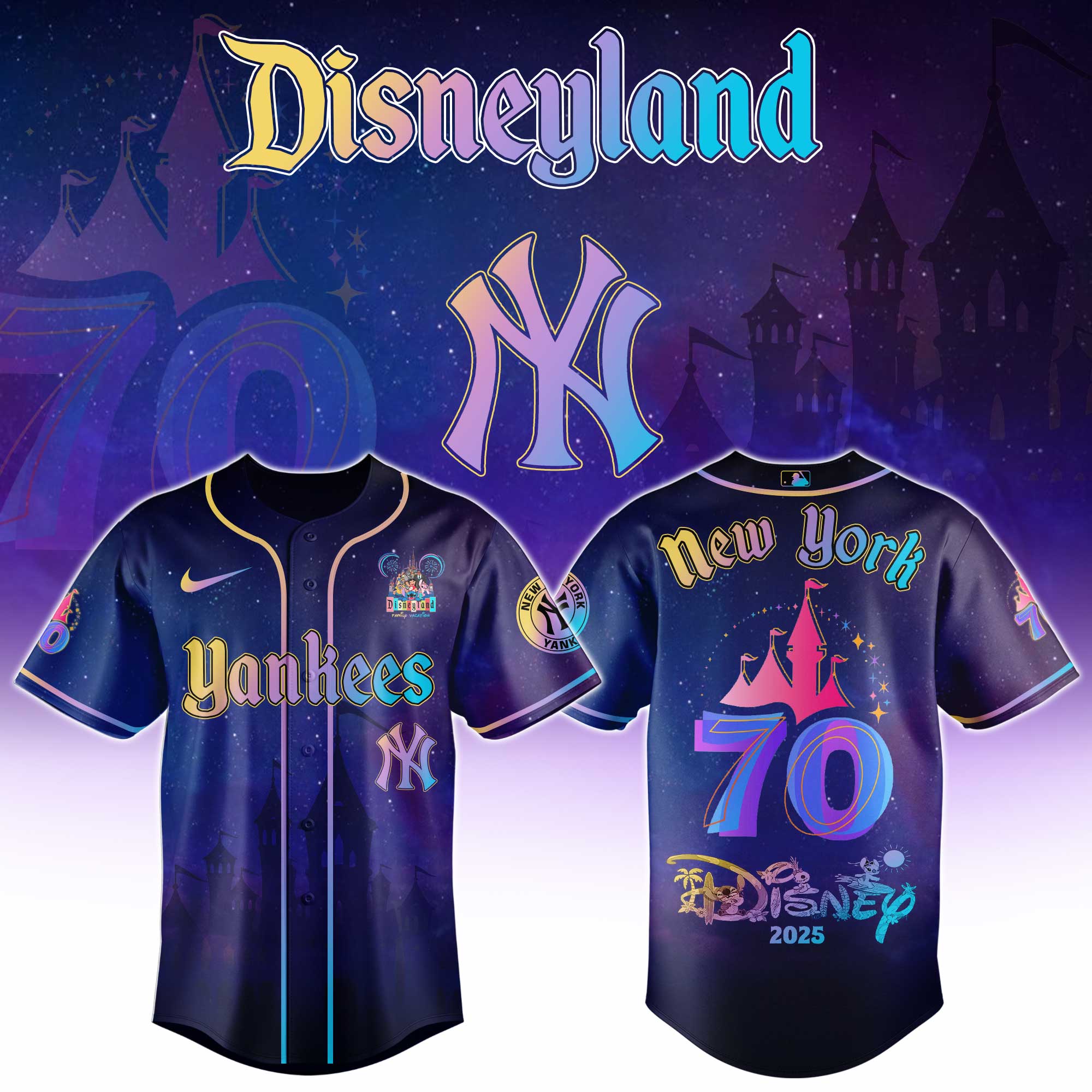 New York Yankees x Disneyland 70th Anniversary Special Edition Baseball Jersey New York Yankees x Disneyland 70th Anniversary Special Edition Baseball Jersey