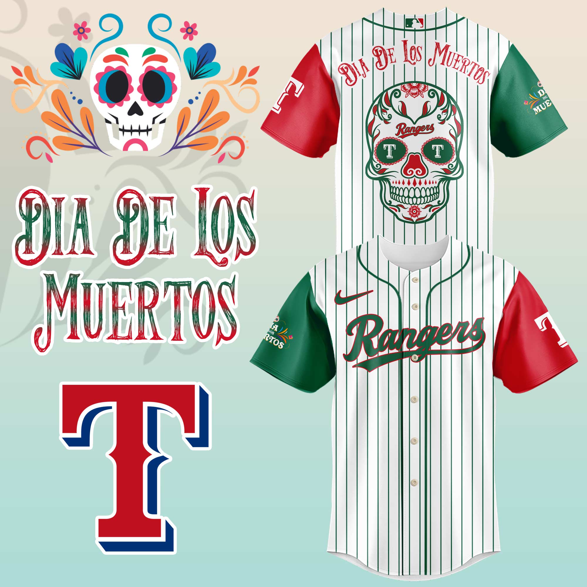 Texas Rangers x Dia De Los Muertor 2025 Baseball Jersey Texas Rangers x Dia De Los Muertor 2025 Baseball Jersey