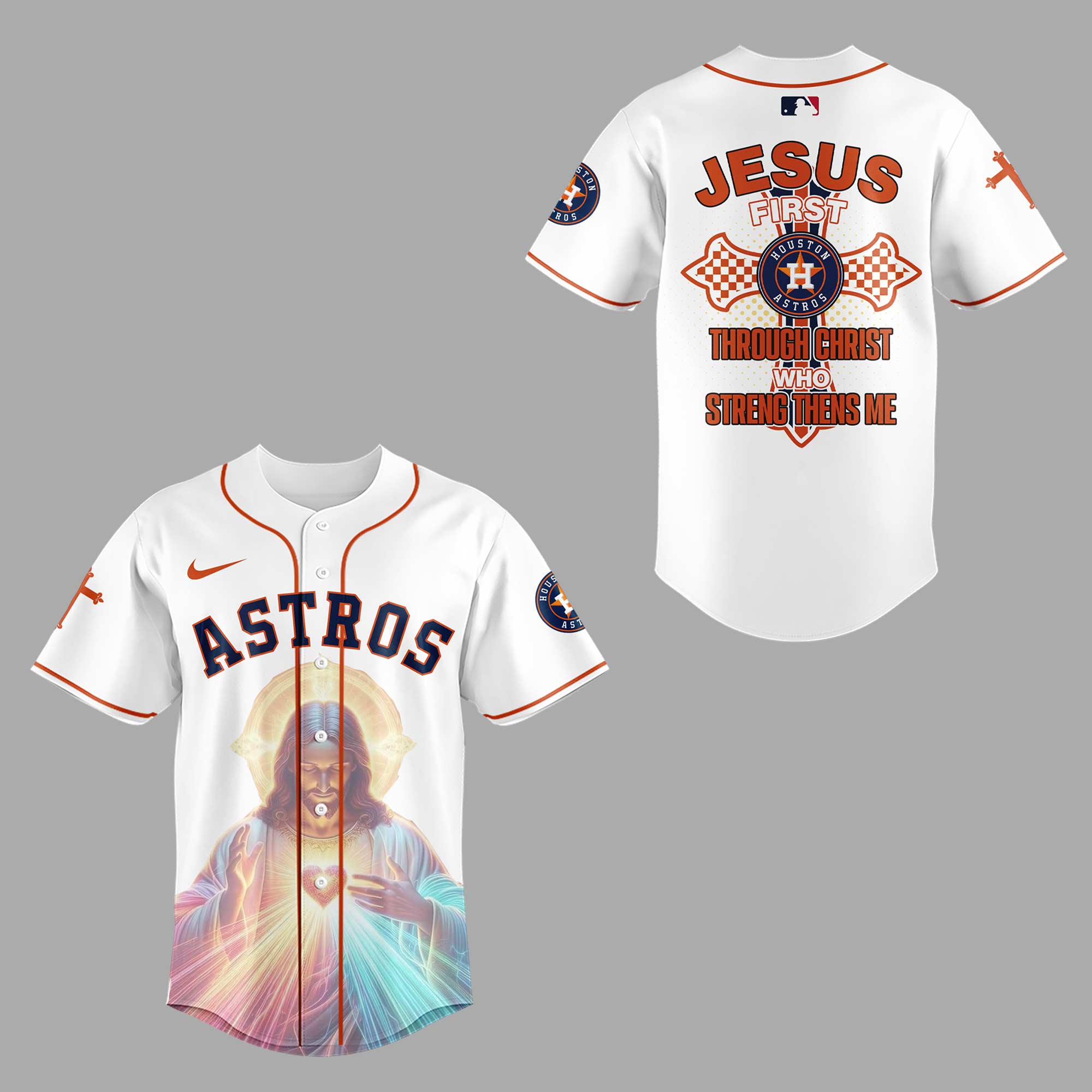 Houston Astros x Jesus First 2025 Premium Baseball Jersey Houston Astros x Jesus First 2025 Premium Baseball Jersey