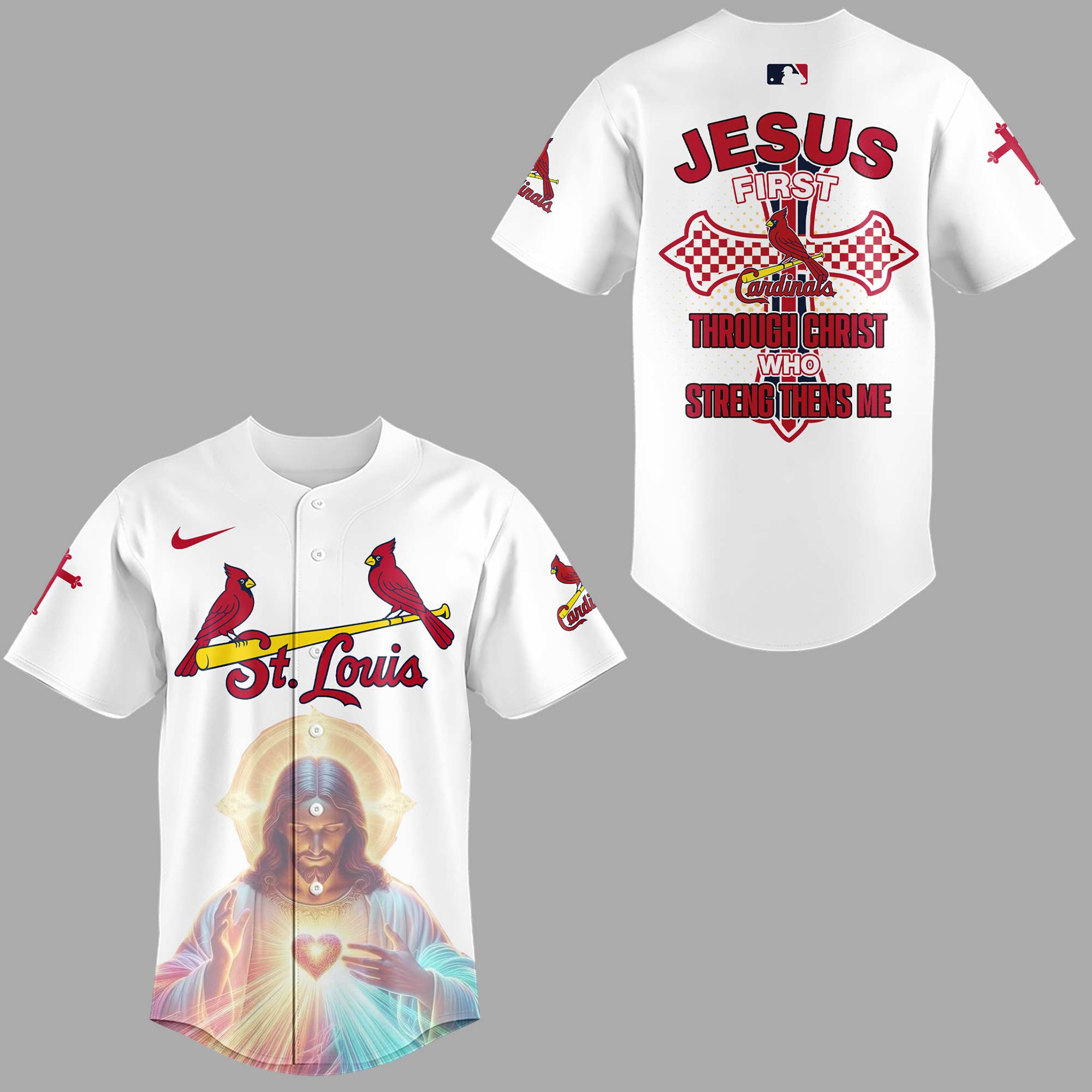St. Louis Cardinals x Jesus First 2025 Premium Baseball Jersey St. Louis Cardinals x Jesus First 2025 Premium Baseball Jersey