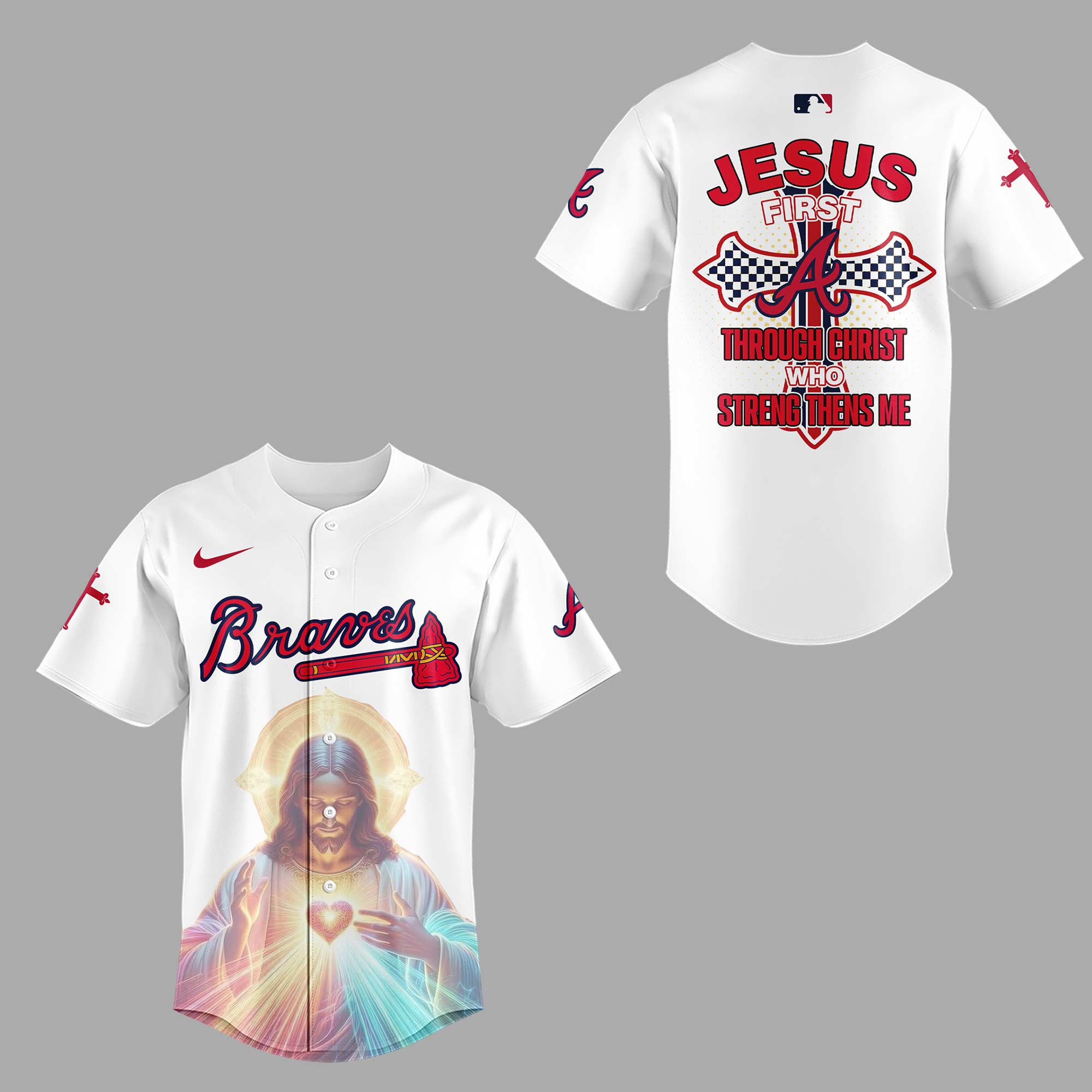 Atlanta Braves x Jesus First 2025 Premium Baseball Jersey Atlanta Braves x Jesus First 2025 Premium Baseball Jersey