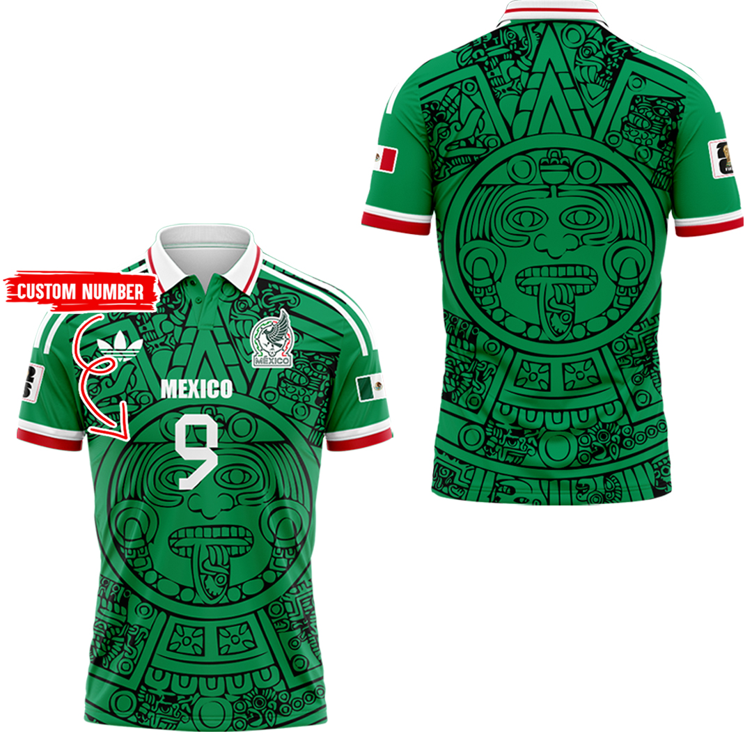 Mexico Football National Team 2026 World Cup Home Kit Custom Polo Shirt Mexico Football National Team 2026 World Cup Home Kit Custom Polo Shirt
