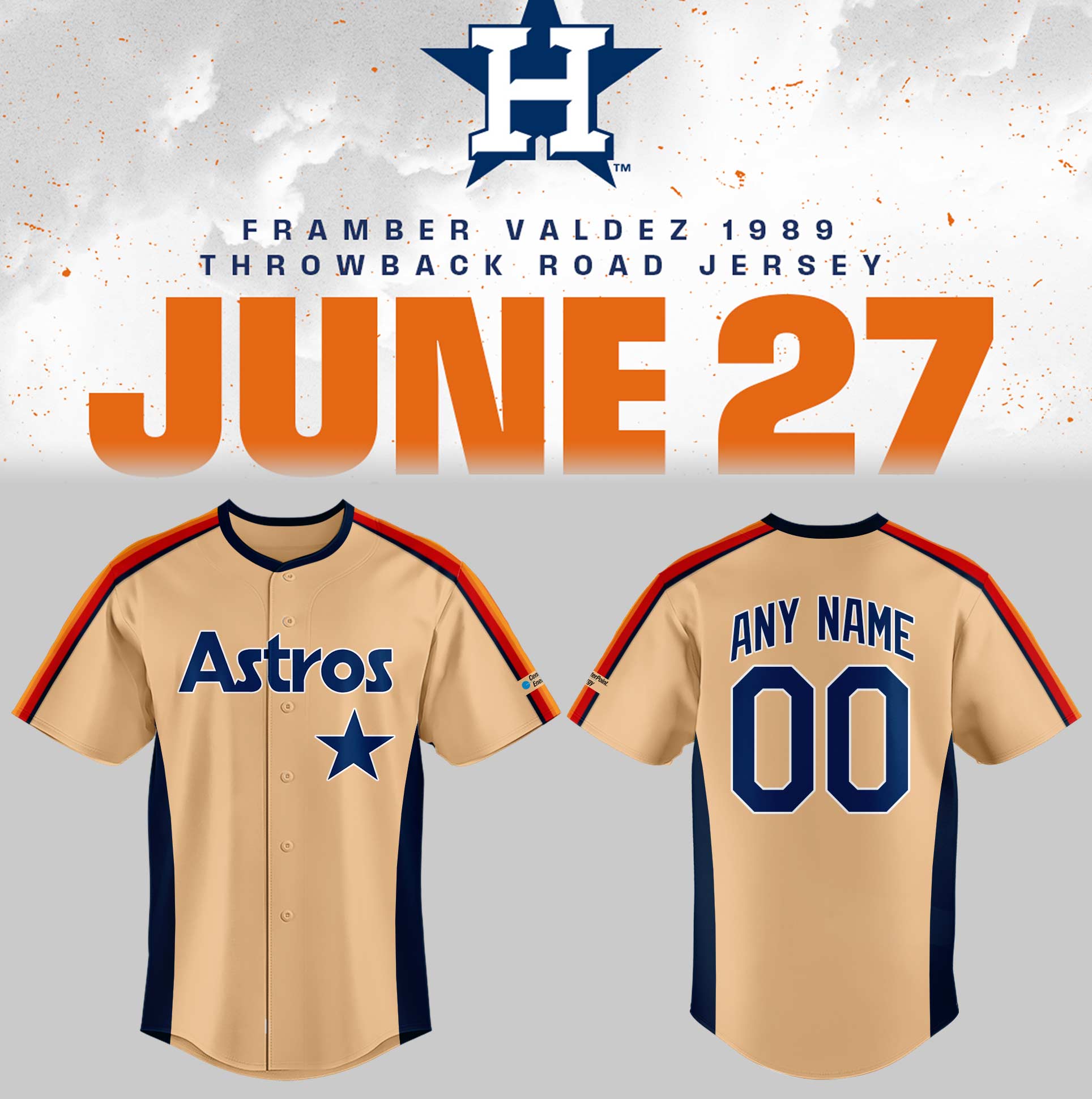 Framber Valdez 1989 Throwback Road Limited Baseball Jersey Framber Valdez 1989 Throwback Road Limited Baseball Jersey