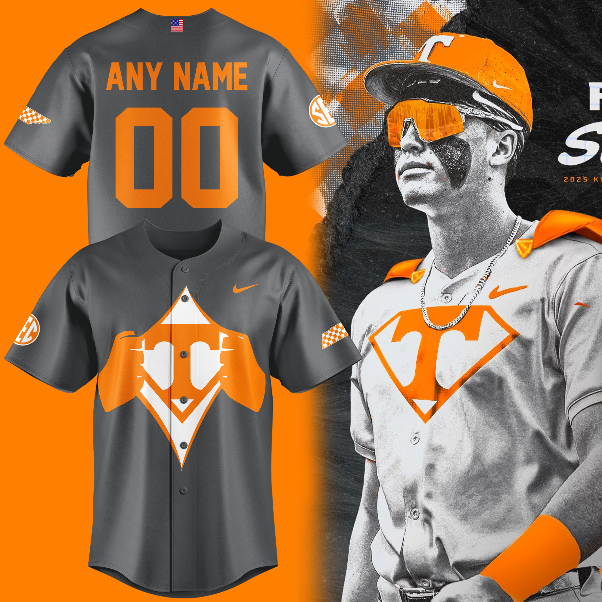 Tennessee Baseball Feelin' Super 2025 Knoxville Regional Champions Jersey Tennessee Baseball Feelin' Super 2025 Knoxville Regional Champions Jersey