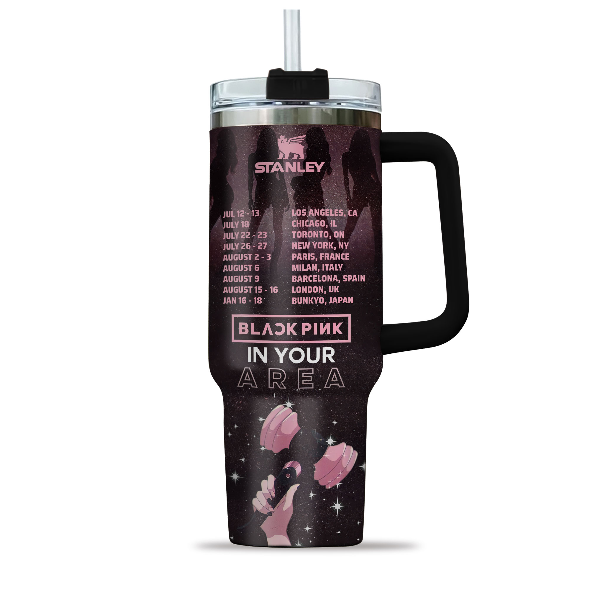 Blackpink Deadline World Tour 2025 Tumbler 40oz with Handle Blackpink Deadline World Tour 2025 Tumbler 40oz with Handle