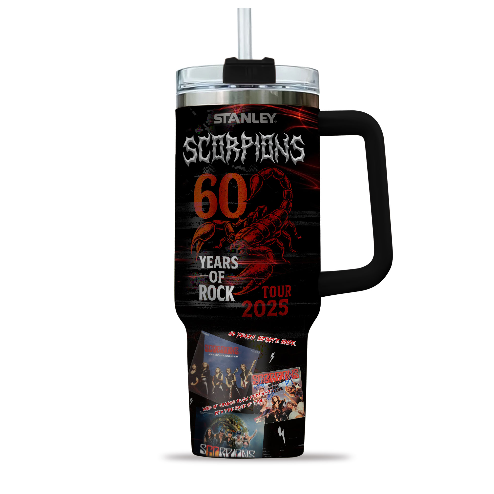 Scorpions 60 Years of Rock Tour 2025 Tumbler 40oz with Handle Scorpions 60 Years of Rock Tour 2025 Tumbler 40oz with Handle