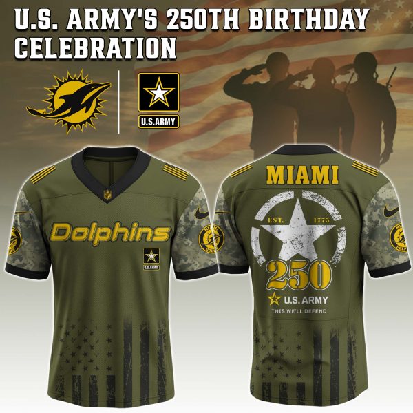 Miami Dolphins NFL x U.S. Army 250th Birthday Celebration Jersey