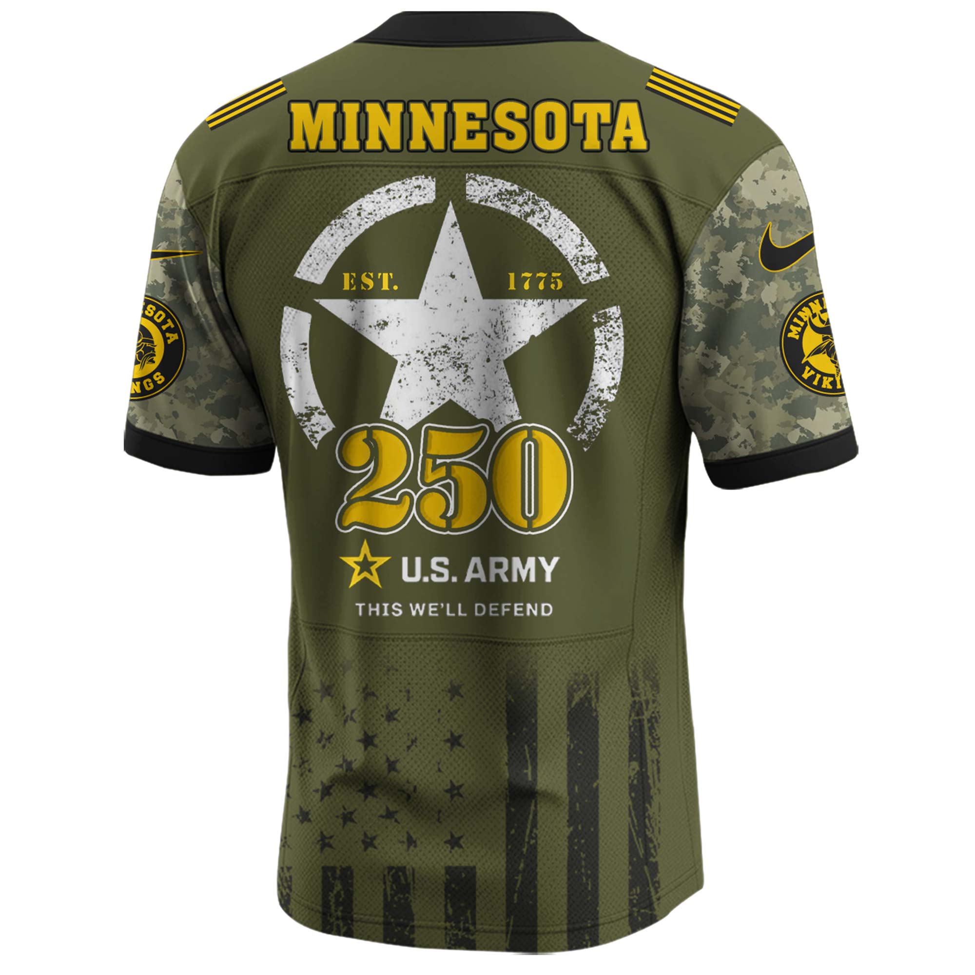 Minnesota Vikings NFL x U.S. Army 250th Birthday Celebration Jersey Minnesota Vikings NFL x U.S. Army 250th Birthday Celebration Jersey