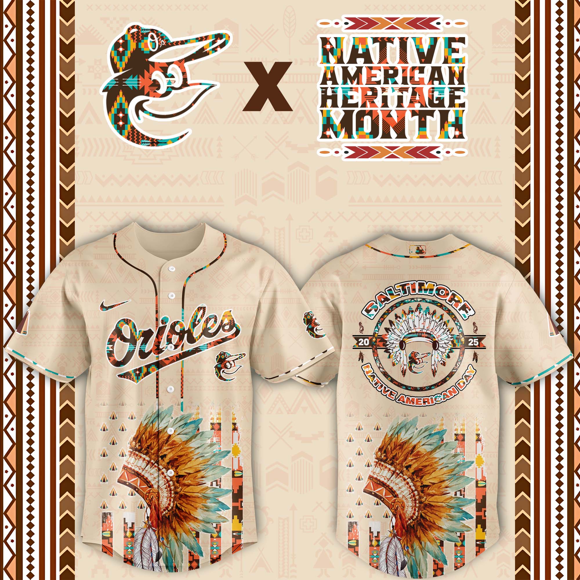 Baltimore Orioles MLB Native American Day Jersey 2025 Baltimore Orioles MLB Native American Day Jersey 2025