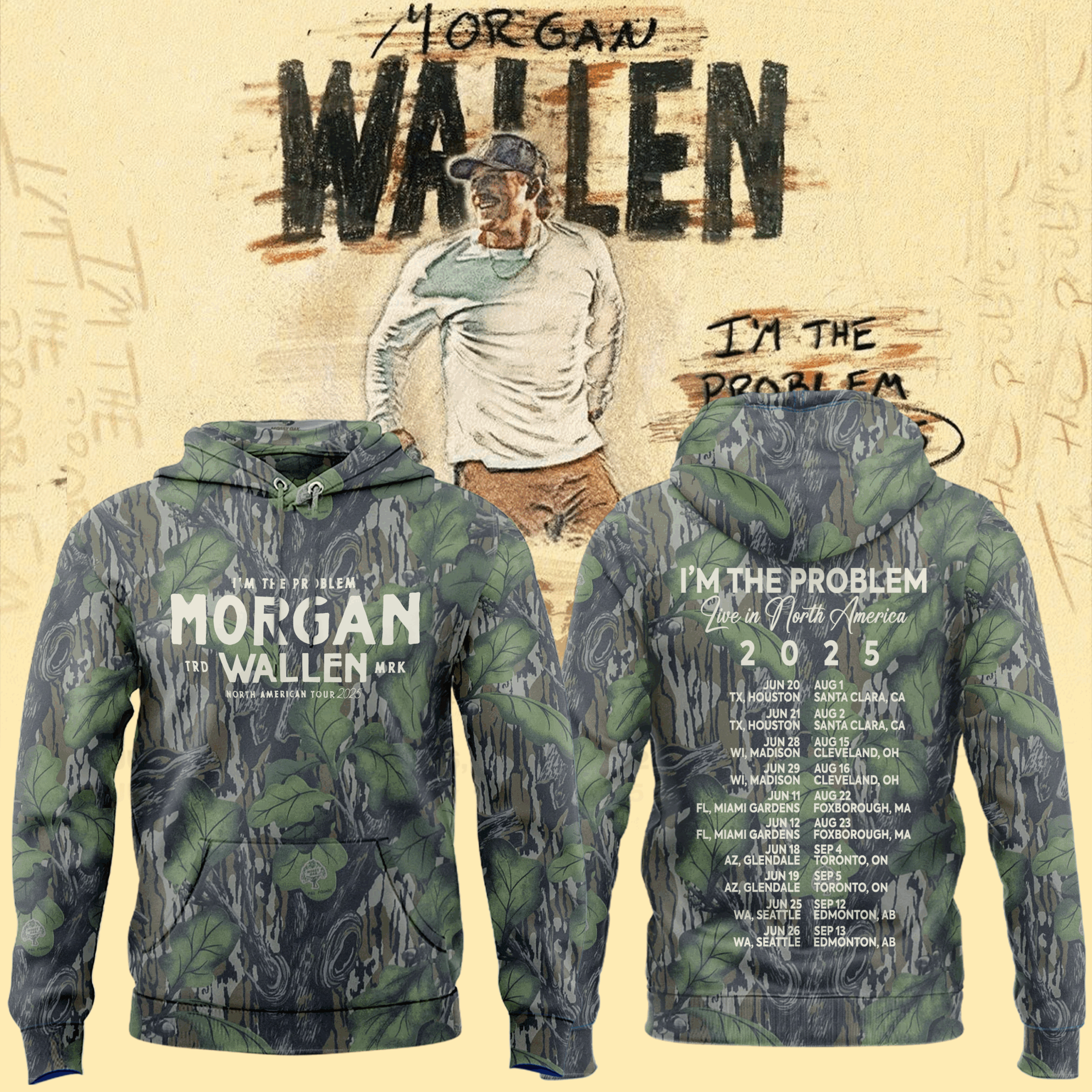 Morgan Wallen x Houston Texans Tour 2025 Camo Premium Hoodie Set Morgan Wallen x Houston Texans Tour 2025 Camo Premium Hoodie Set