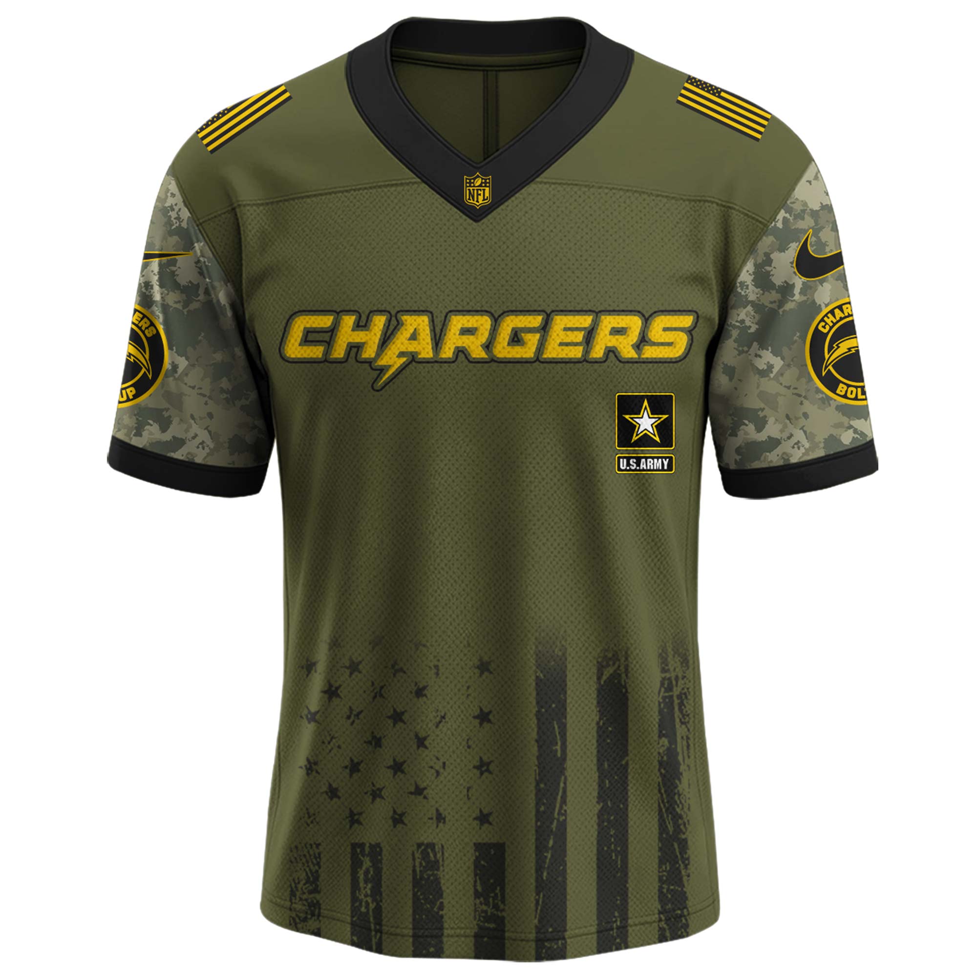 Los Angeles Chargers NFL x U.S. Army 250th Birthday Celebration Jersey Los Angeles Chargers NFL x U.S. Army 250th Birthday Celebration Jersey