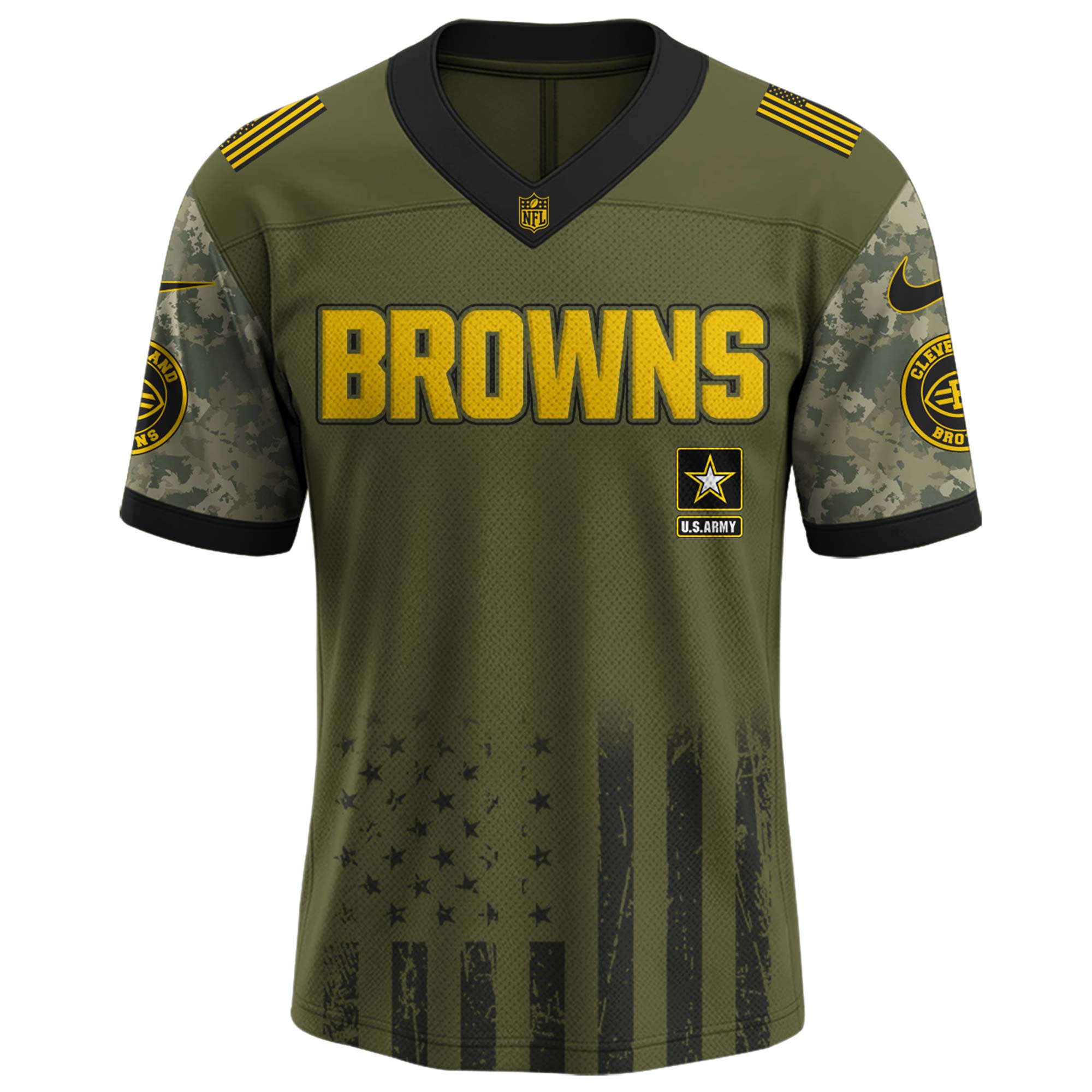 Cleveland Browns NFL x U.S. Army 250th Birthday Celebration Jersey Cleveland Browns NFL x U.S. Army 250th Birthday Celebration Jersey