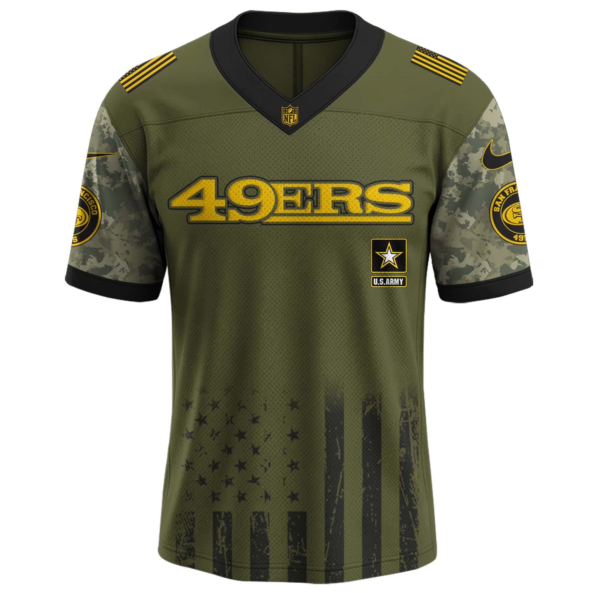 San Francisco 49ers NFL x U.S. Army 250th Birthday Celebration Jersey San Francisco 49ers NFL x U.S. Army 250th Birthday Celebration Jersey