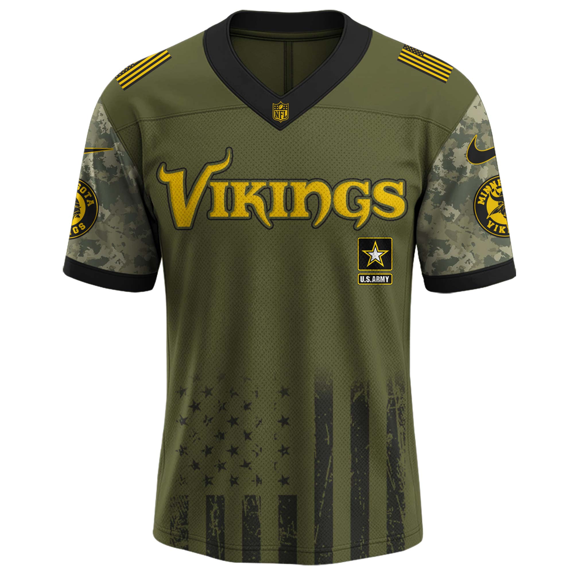 Minnesota Vikings NFL x U.S. Army 250th Birthday Celebration Jersey Minnesota Vikings NFL x U.S. Army 250th Birthday Celebration Jersey