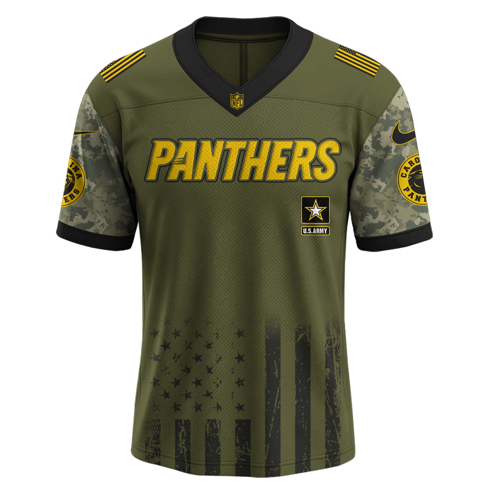 Carolina Panthers NFL x U.S. Army 250th Birthday Celebration Jersey Carolina Panthers NFL x U.S. Army 250th Birthday Celebration Jersey