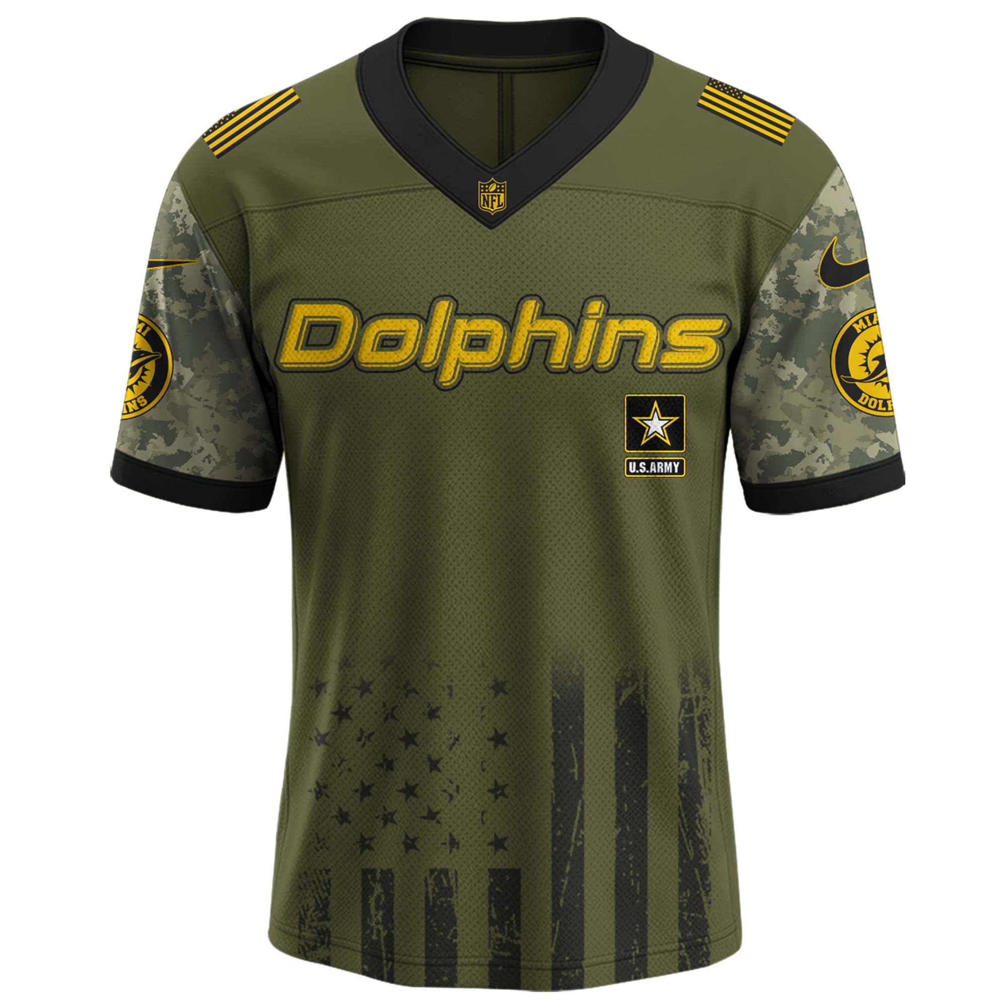 Miami Dolphins NFL x U.S. Army 250th Birthday Celebration Jersey Miami Dolphins NFL x U.S. Army 250th Birthday Celebration Jersey