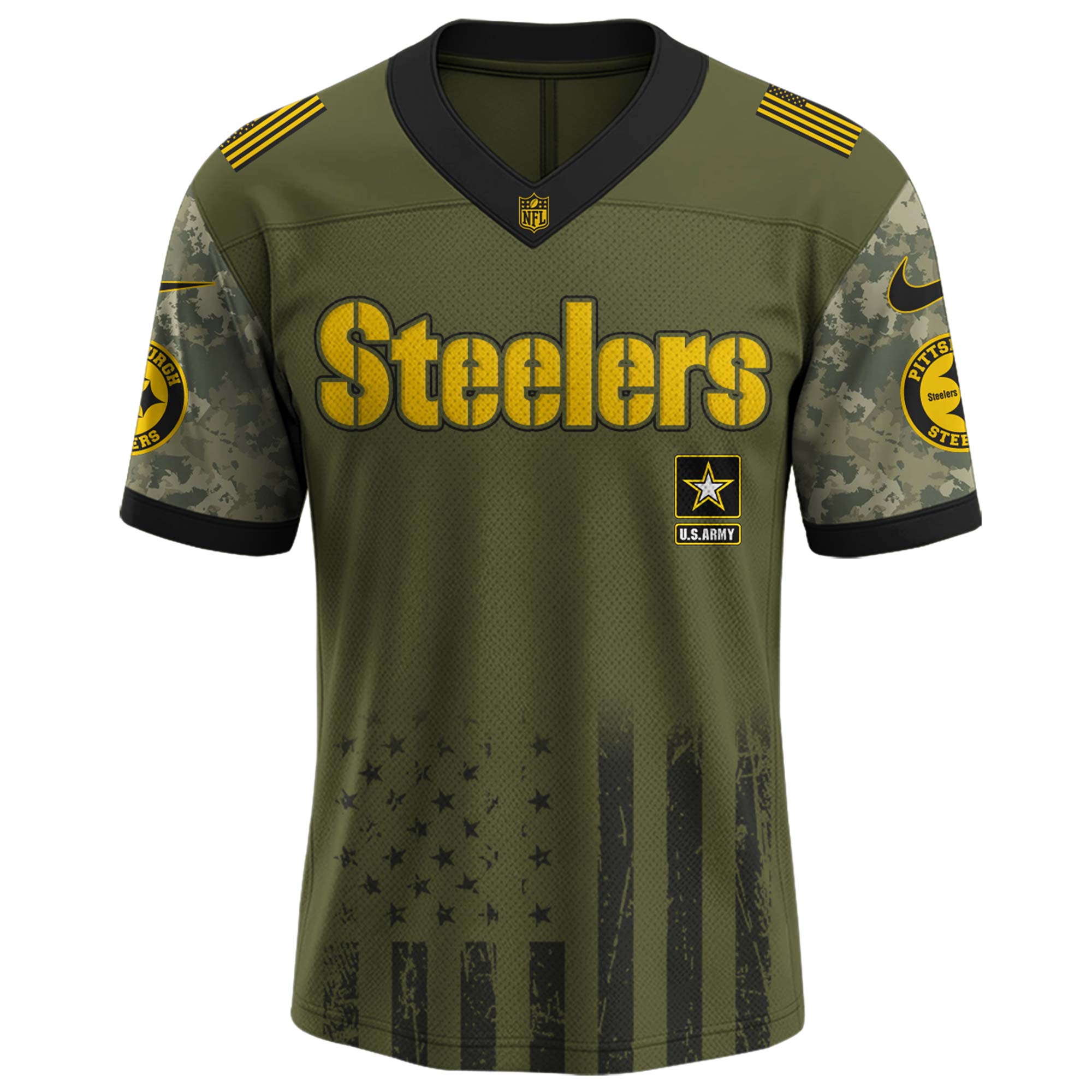 Pittsburgh Steelers NFL x U.S. Army 250th Birthday Celebration Jersey Pittsburgh Steelers NFL x U.S. Army 250th Birthday Celebration Jersey