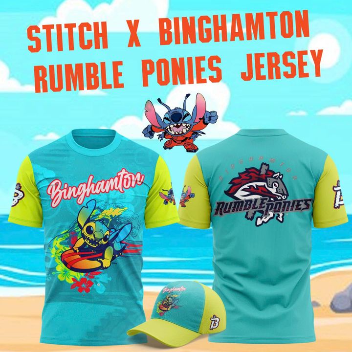Binghamton Rumble Ponies x Stitch Experiment 626 Special Tee Binghamton Rumble Ponies x Stitch Experiment 626 Special Tee