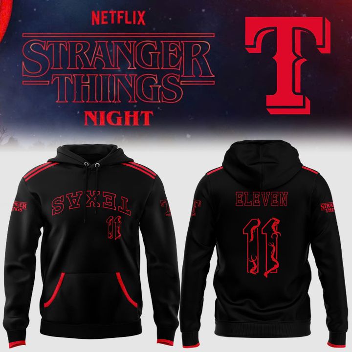 Texas Rangers x Stranger Things Night Special Hoodie Texas Rangers x Stranger Things Night Special Hoodie