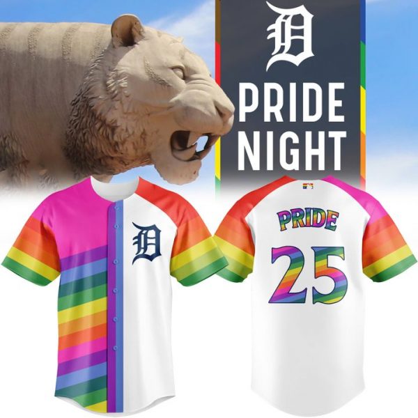 Detroit Tigers MLB Pride Night 2025 Baseball Jersey