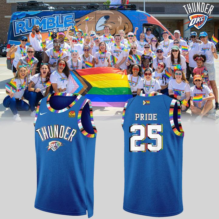 Special New Pride 25 OKC Thunder Basketball Jersey Custom Name Numbers Special New Pride 25 OKC Thunder Basketball Jersey Custom Name Numbers
