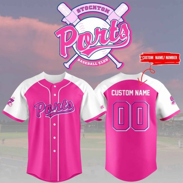Stockton Ports x Pink Night 2025 Personalized Baseball Jersey