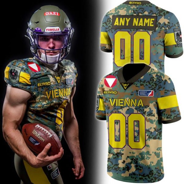 Vienna Vikings Salute to Service 2025 Personalized Football Jersey