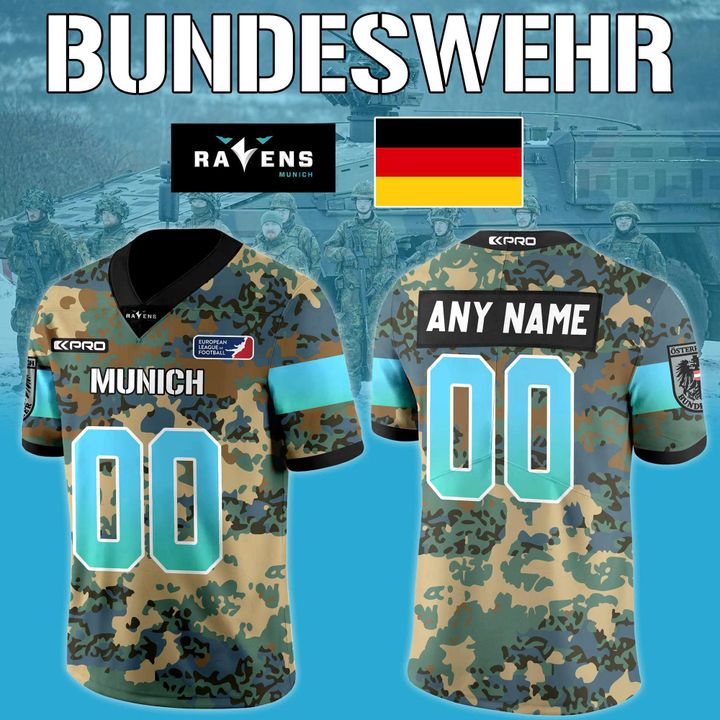 Munich Ravens Bundeswehr 2025 Camo Football Jersey Munich Ravens Bundeswehr 2025 Camo Football Jersey
