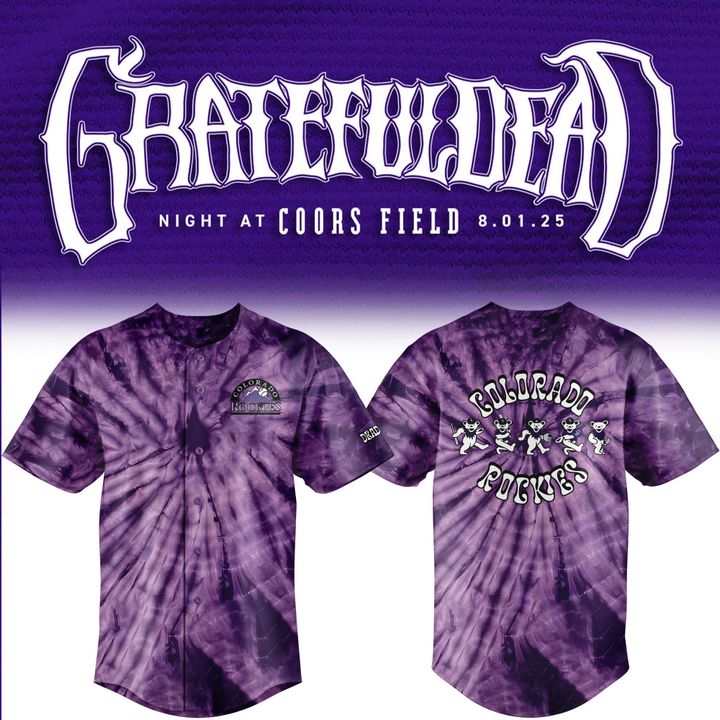 Colorado Rockies x Grateful Dead Night at Coors Fields Special Baseball Jersey Colorado Rockies x Grateful Dead Night at Coors Fields Special Baseball Jersey