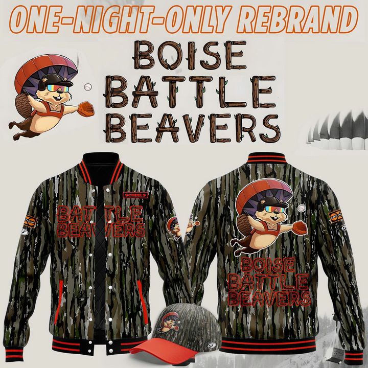 Boise Hawks x Boise Battle Beavers 2025 Baseball Jacket Boise Hawks x Boise Battle Beavers 2025 Baseball Jacket