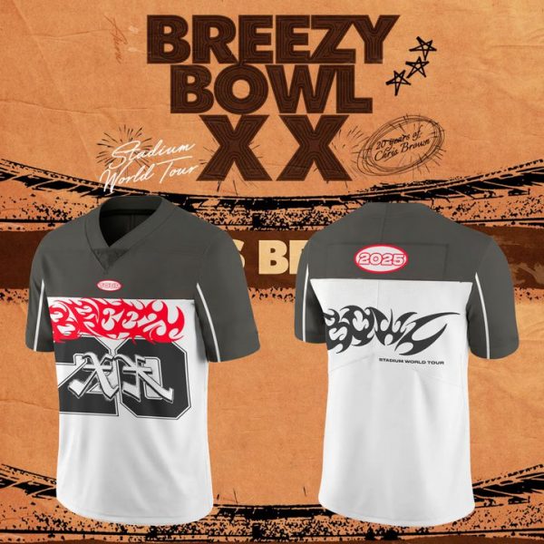 Chris Brown "Breezy Bowl XX" Stadium World Tour Limited Edition Football Jersey