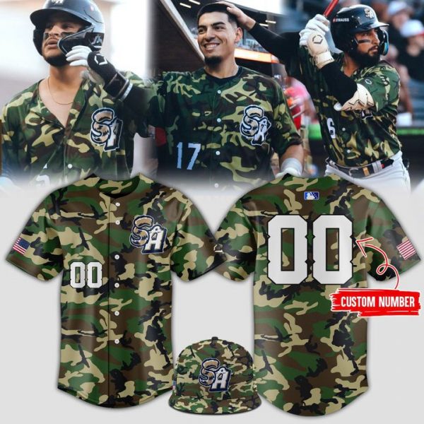 San Antonio Missions 2025 Camo Special Baseball Jersey