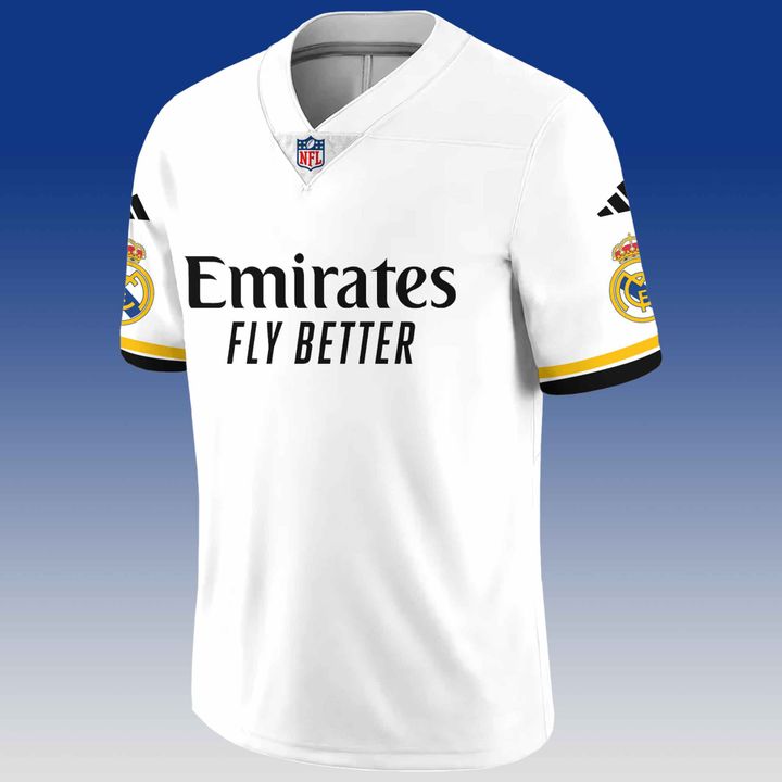 Real Madrid CF x NFL Club World Cup Game Road Custom Football Jersey Real Madrid CF x NFL Club World Cup Game Road Custom Football Jersey
