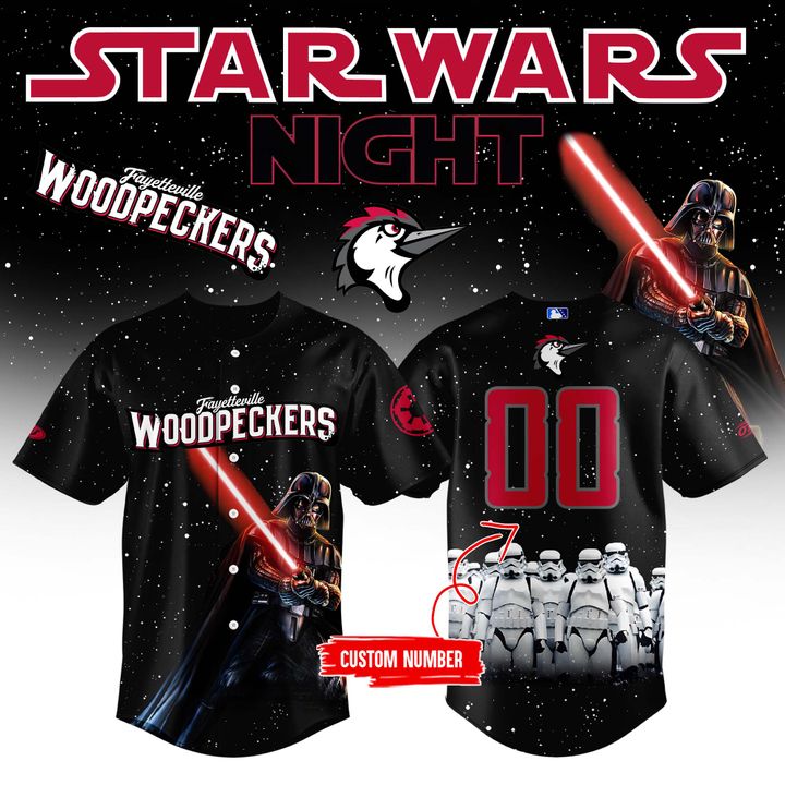 Fayetteville Woodpeckers x Star War 2025 Baseball Jersey Fayetteville Woodpeckers x Star War 2025 Baseball Jersey