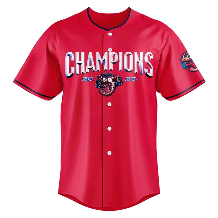 Jacksonville Jumbo Shrimp International League First Half Champions 2025 Baseball Jersey Jacksonville Jumbo Shrimp International League First Half Champions 2025 Baseball Jersey